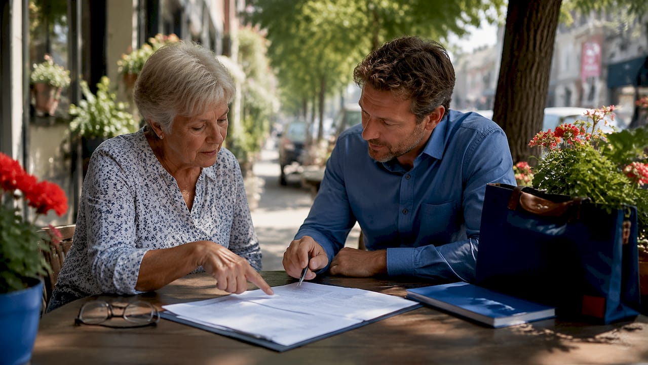 Family reviewing care plan at home