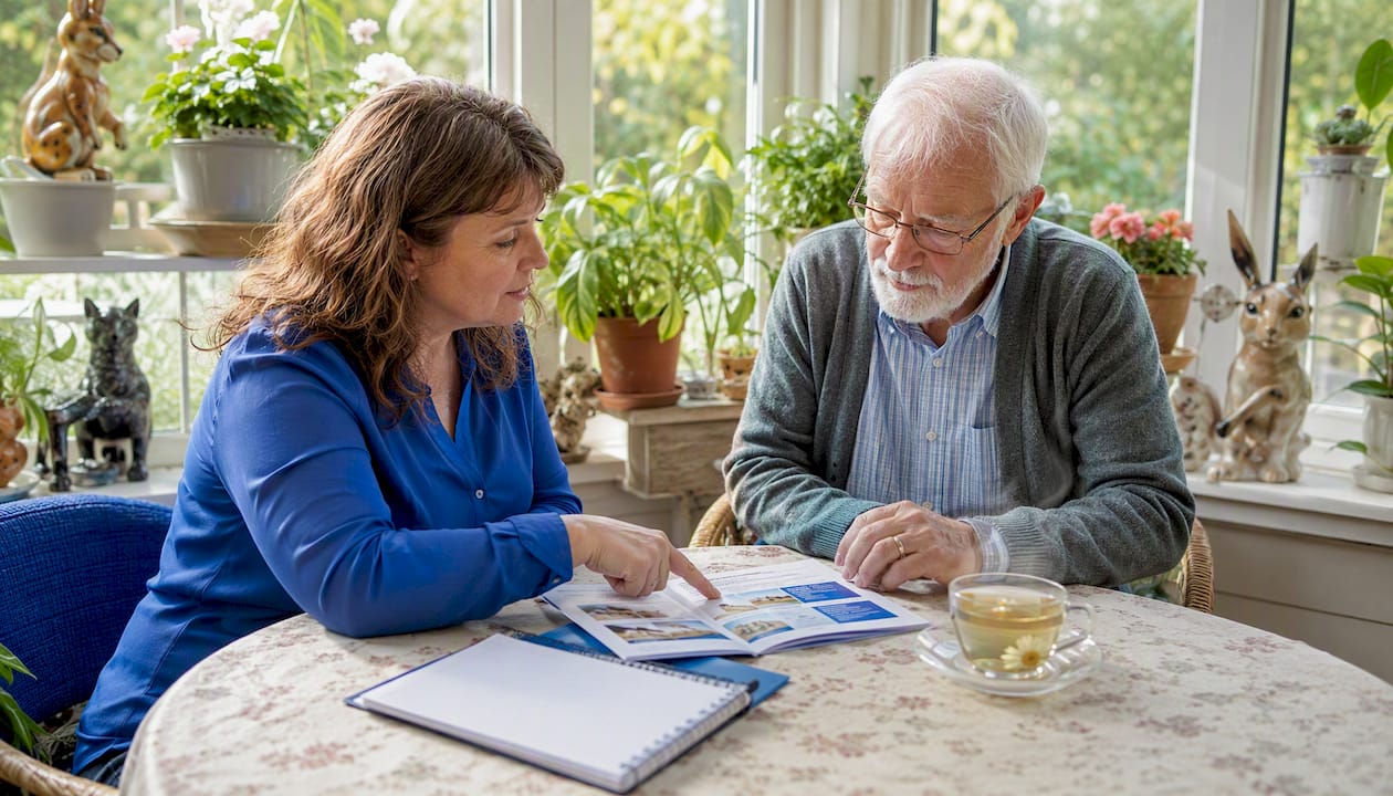 Family discussing homecare staffing options